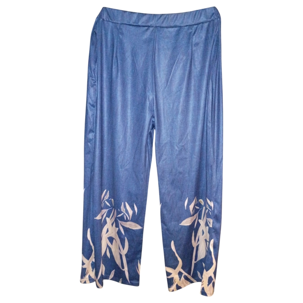 🦄Blue Floral Set!! Pants Size 4X (This Is A Set) Live Show Listing With Top